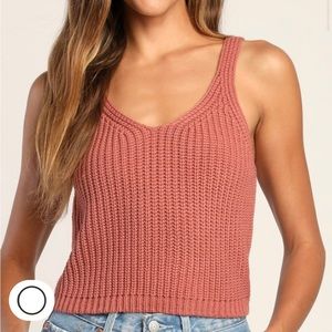 Lulu’s Knit Positive Rusty Rose knit tank